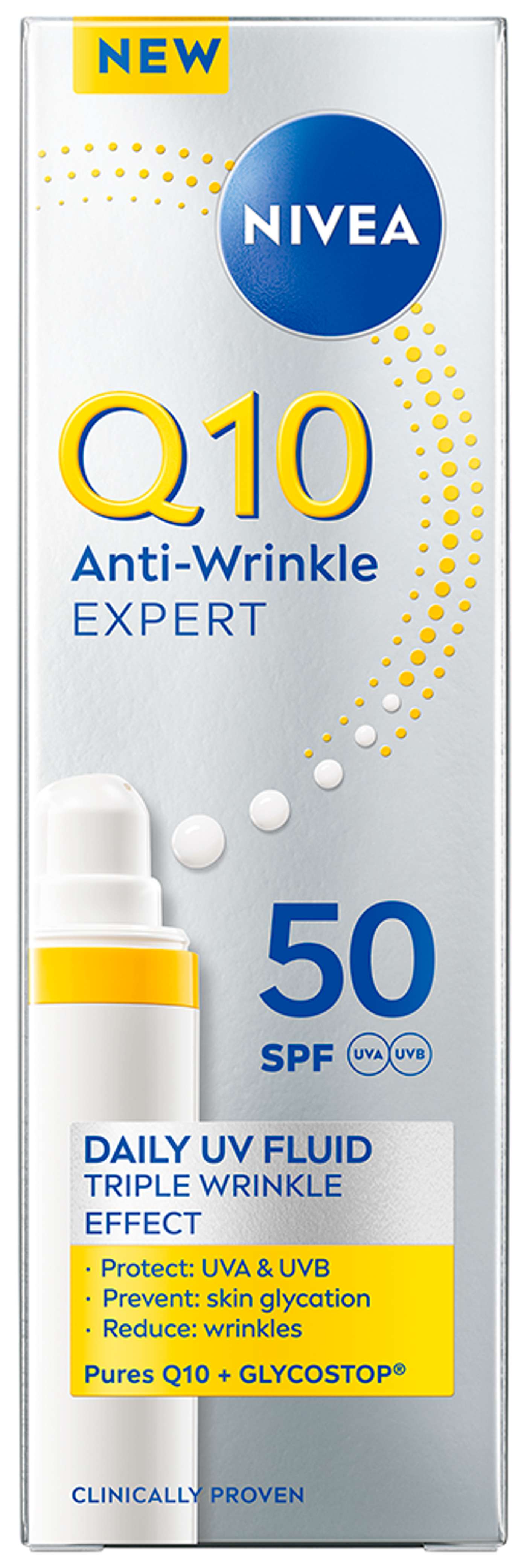 NIVEA 40 мл Q10 Anti-Wrinkle Expert Daily UV Fluid SK50 дневной крем