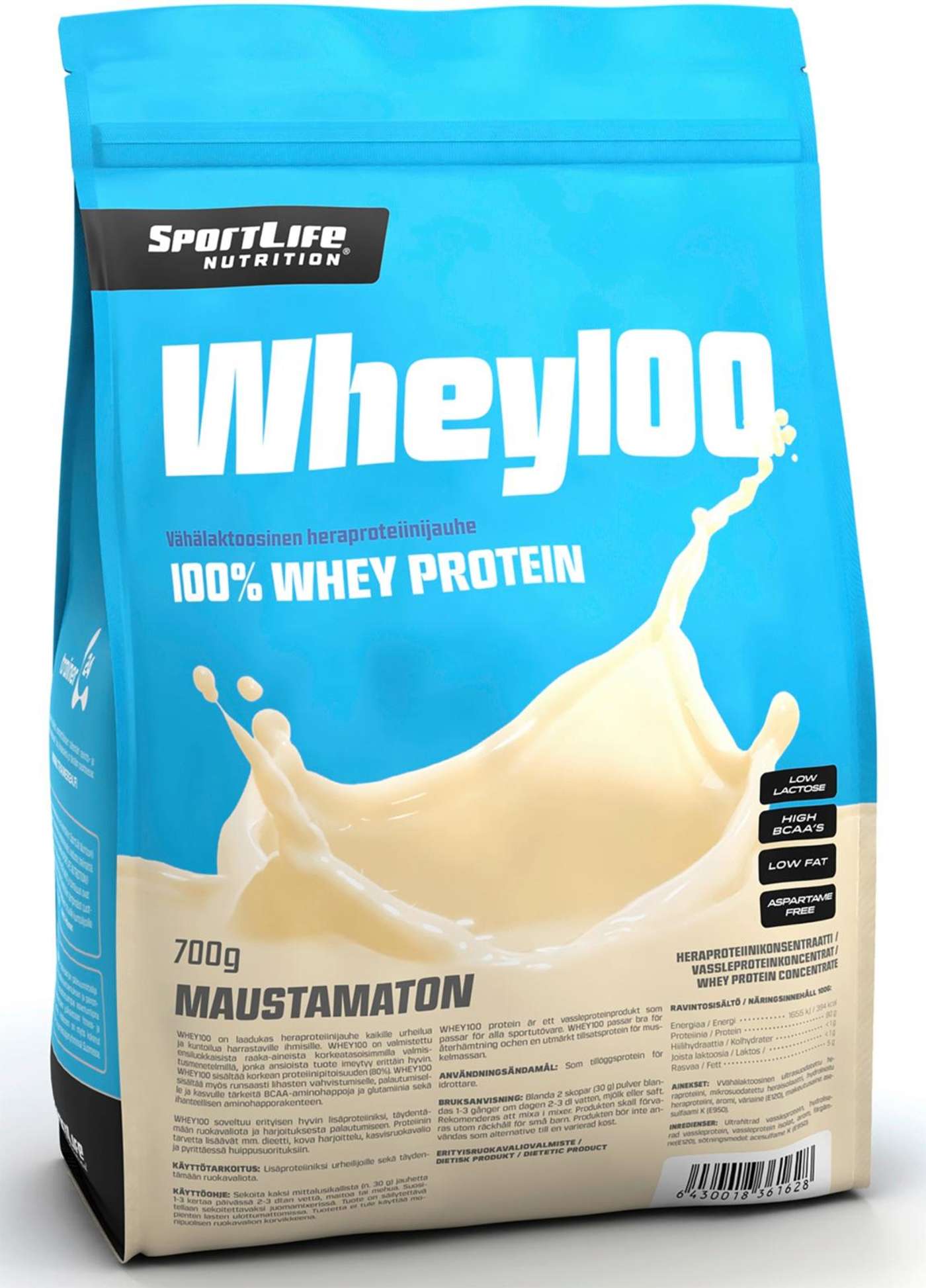 SportLife Nutrition Whey100 700 г сывороточного протеинового порошка без ароматизаторов