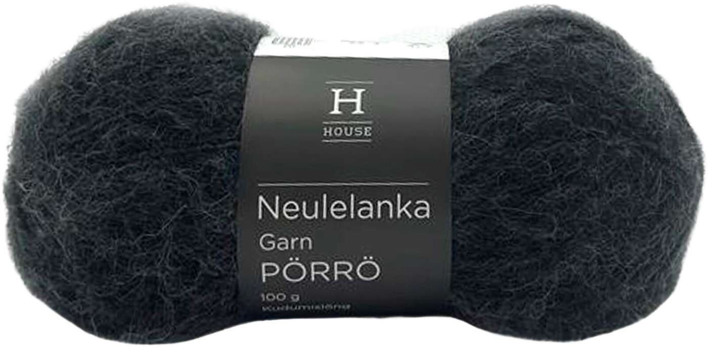 Домашняя пряжа мохер-шерсть-акрил Pörrö 100 г Dark Grey 23328 (цвет темно-серый)
