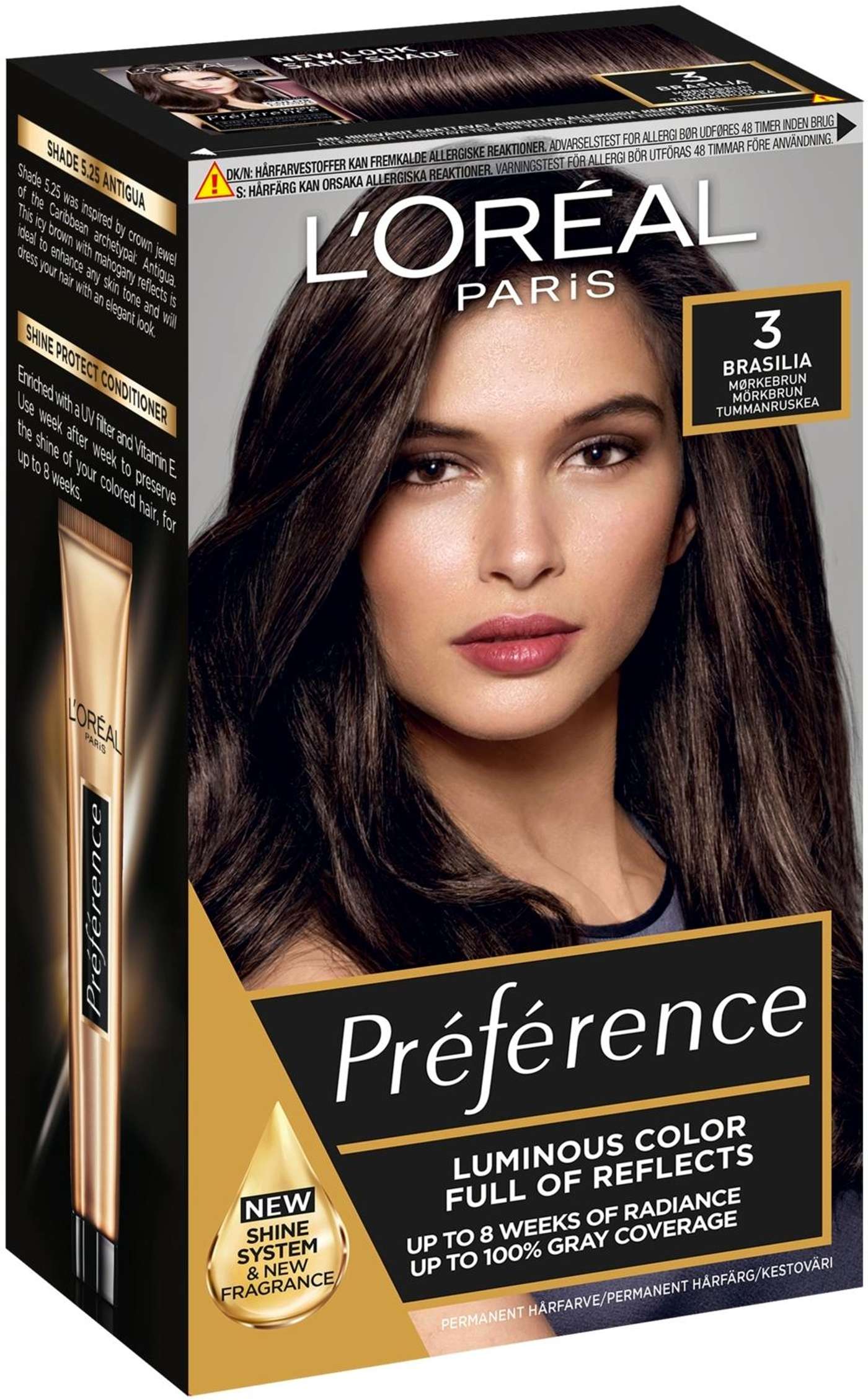 L'Oréal Paris Préférence 3 Brazil Dark Brown Темно-коричневый перманентный краситель 1 шт. (цвет Бразильский темно-коричневый)