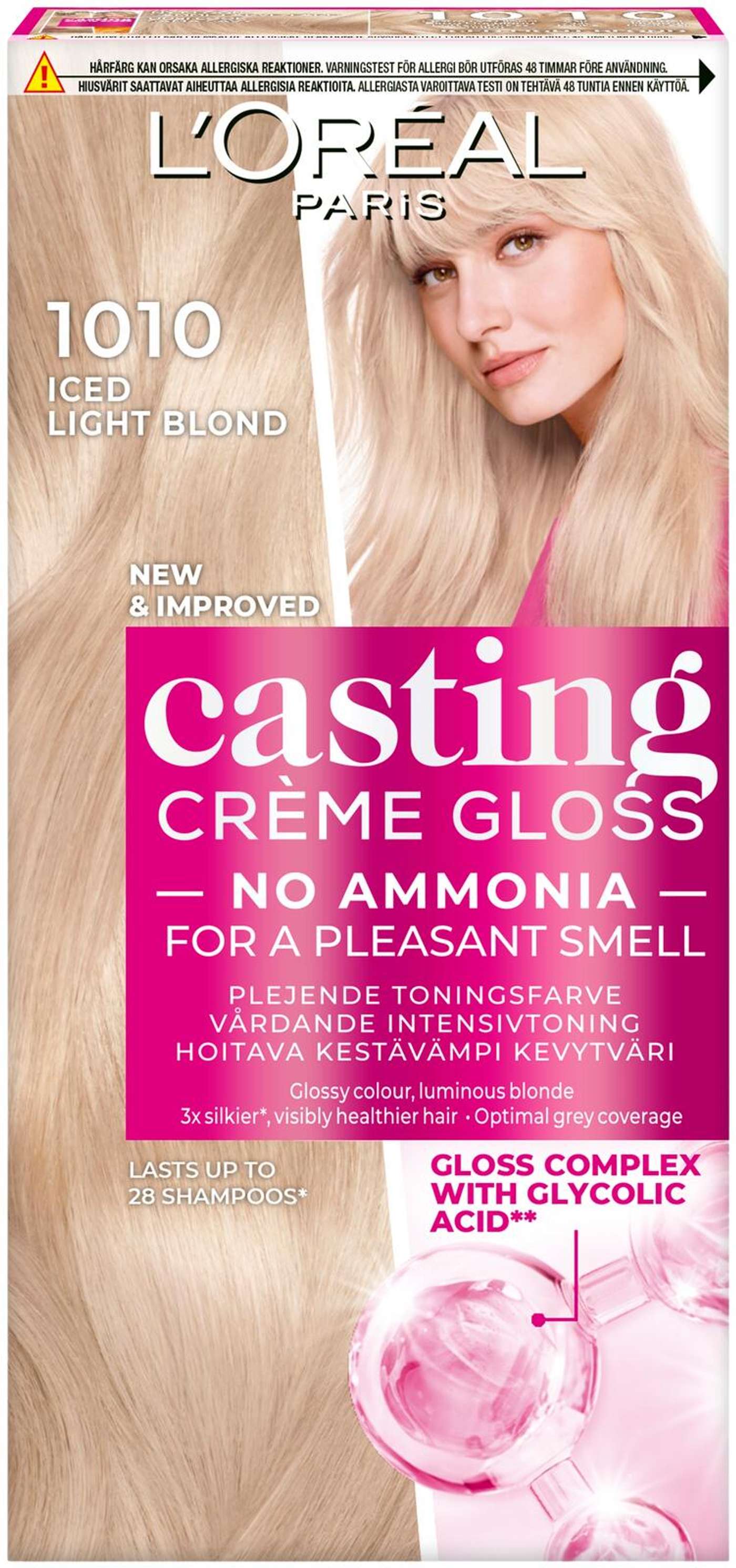 L'Oréal Paris Casting Crème Gloss Glossy Blonds 1010 Iced Light Blonde Clear Ash Blonde светлый цвет 1шт (цвет Ледяной светлый блондин)
