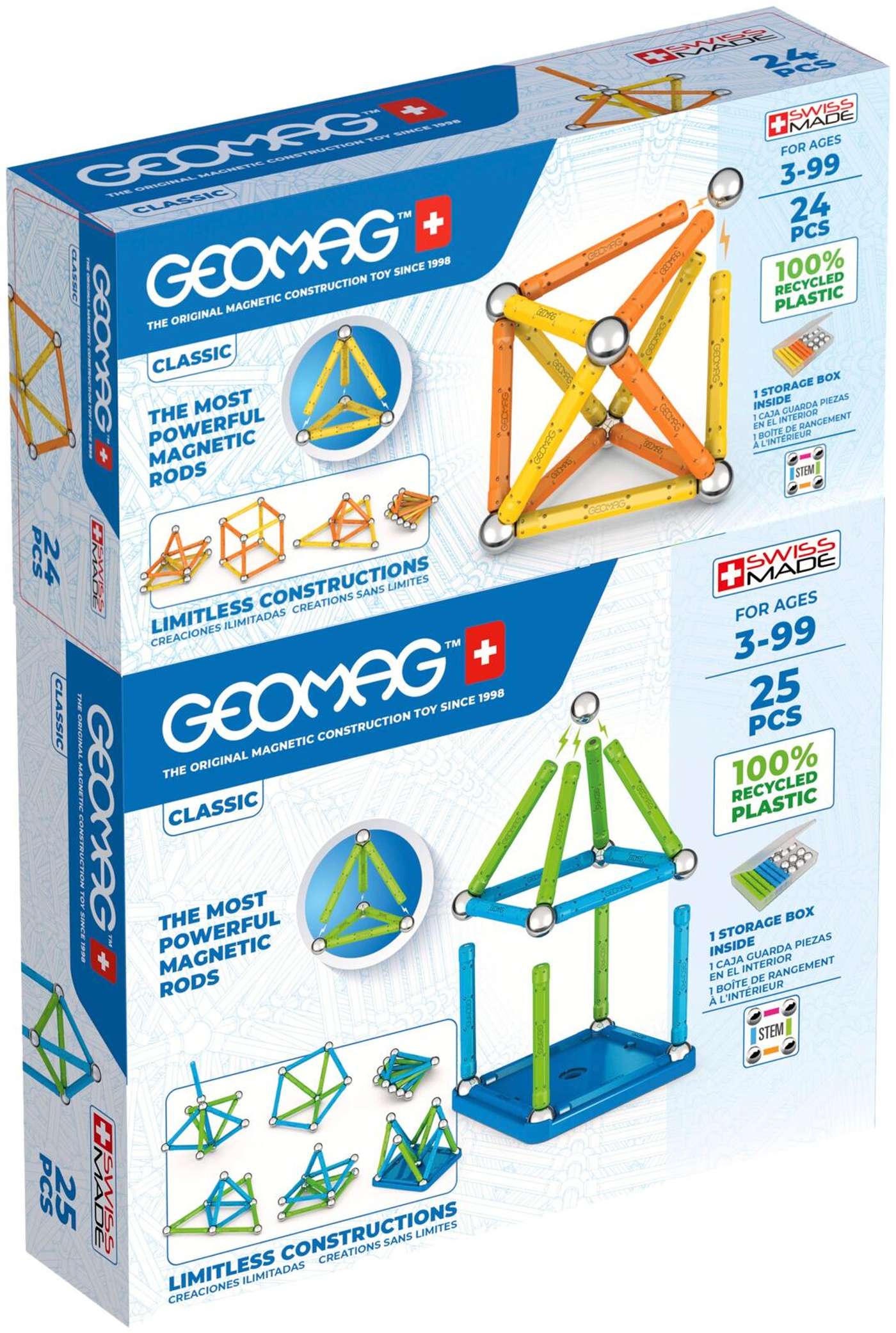 Geomag Classic Двойной набор магнитов для сборки, 49 деталей
