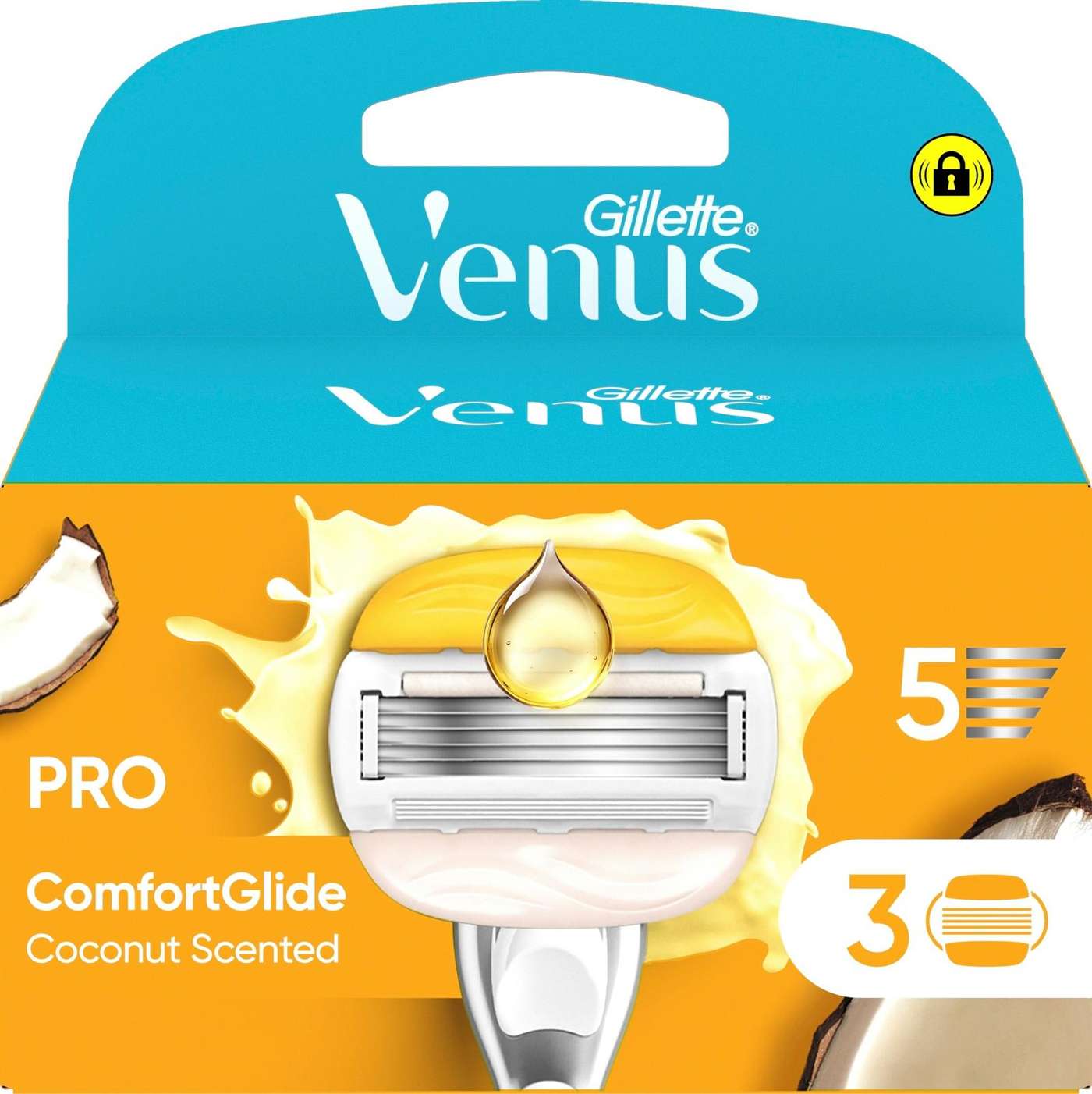 Gillette Venus Pro Comfortglide Coconut, трехкомпонентное лезвие