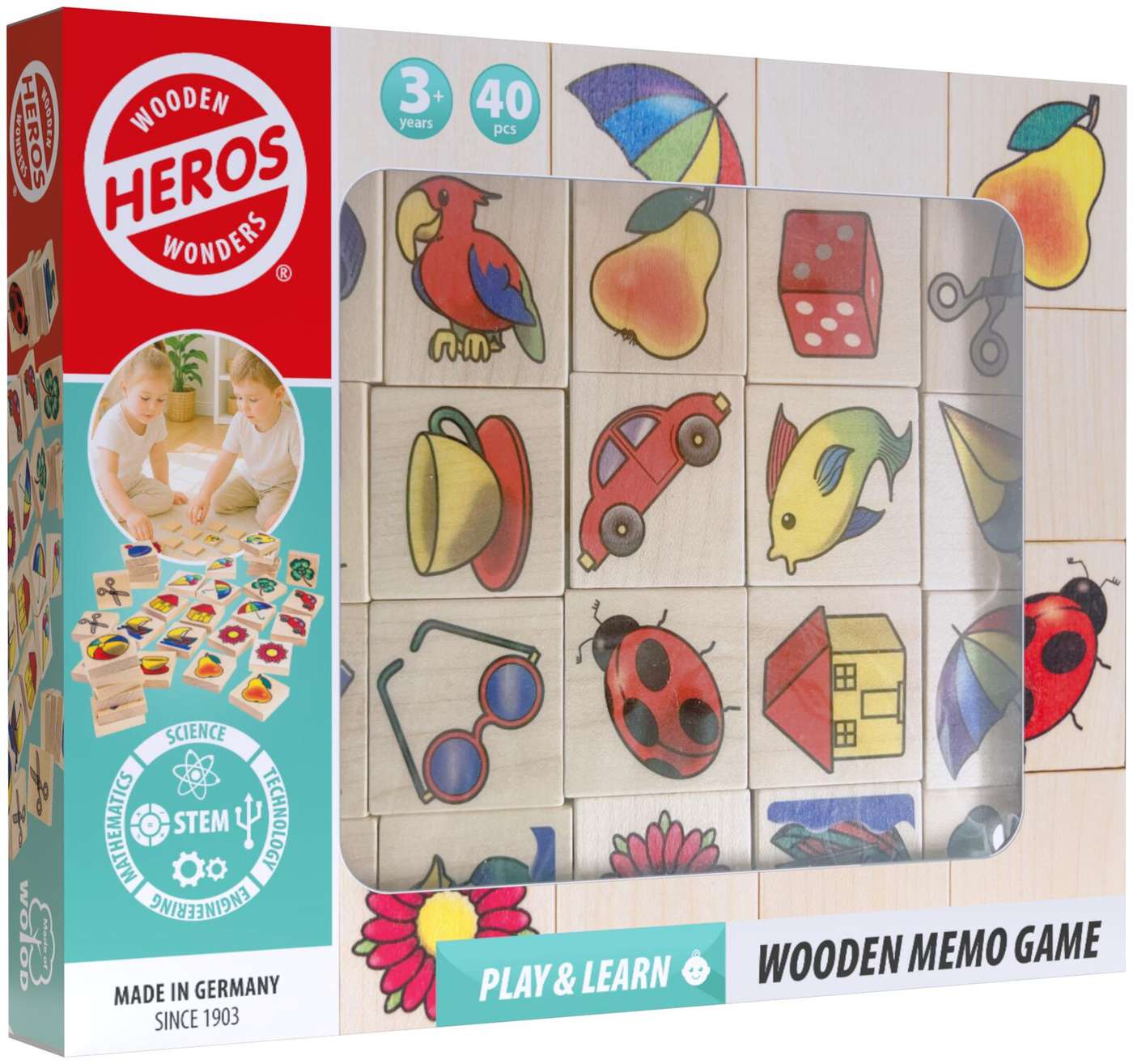 Игрушка Heros Играй и учись Игра на память с картинками, 40 деталей