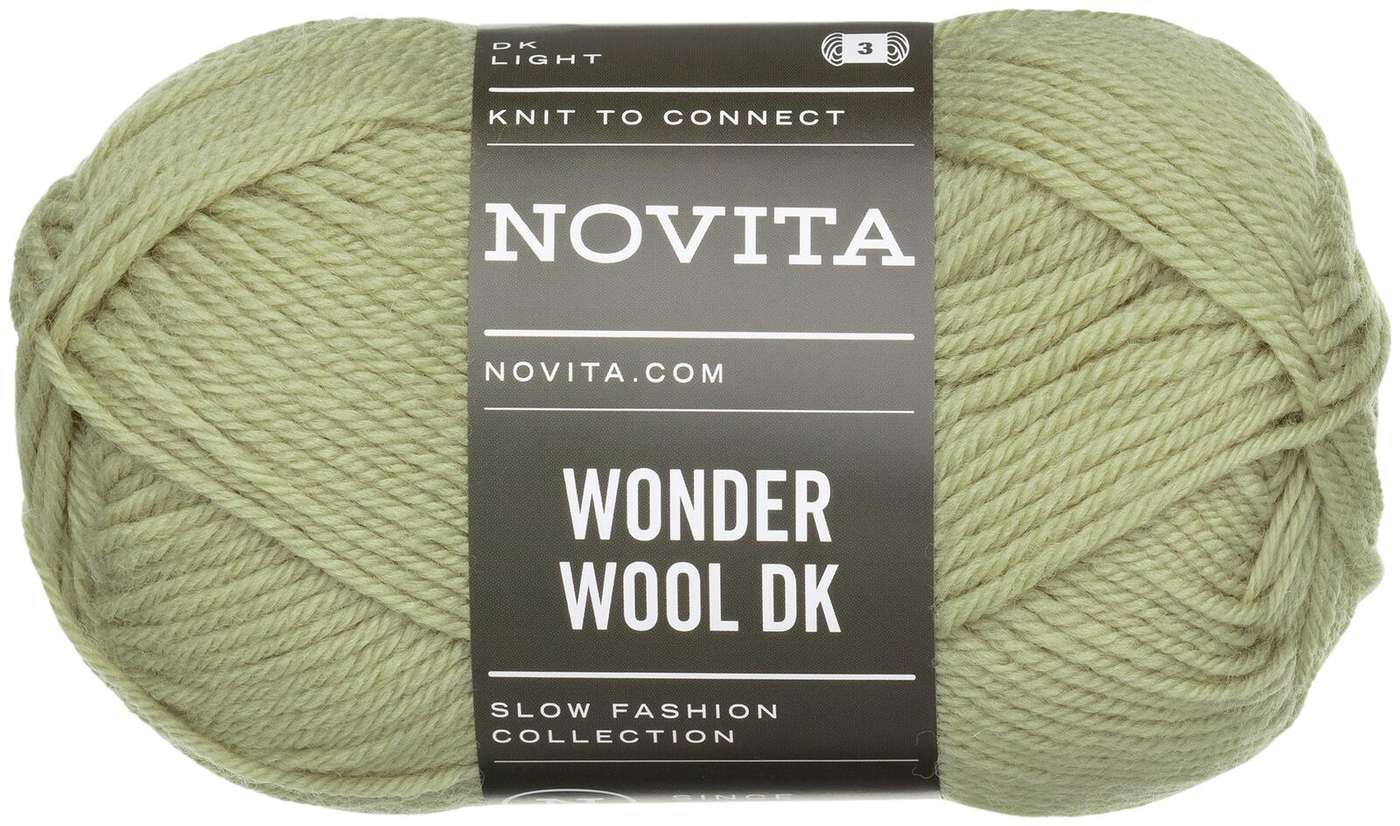 Пряжа Novita Wonder Wool DK 50г светло-шалфей 3161 (цвет бледный шалфей)
