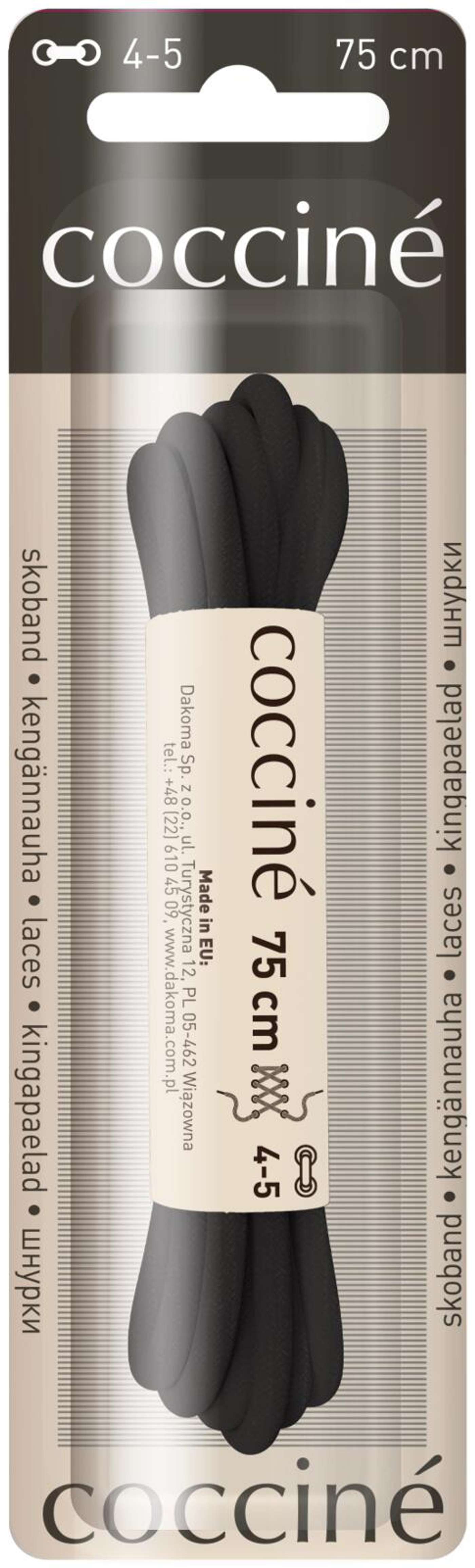 Шнурок Coccine 75 см, черный