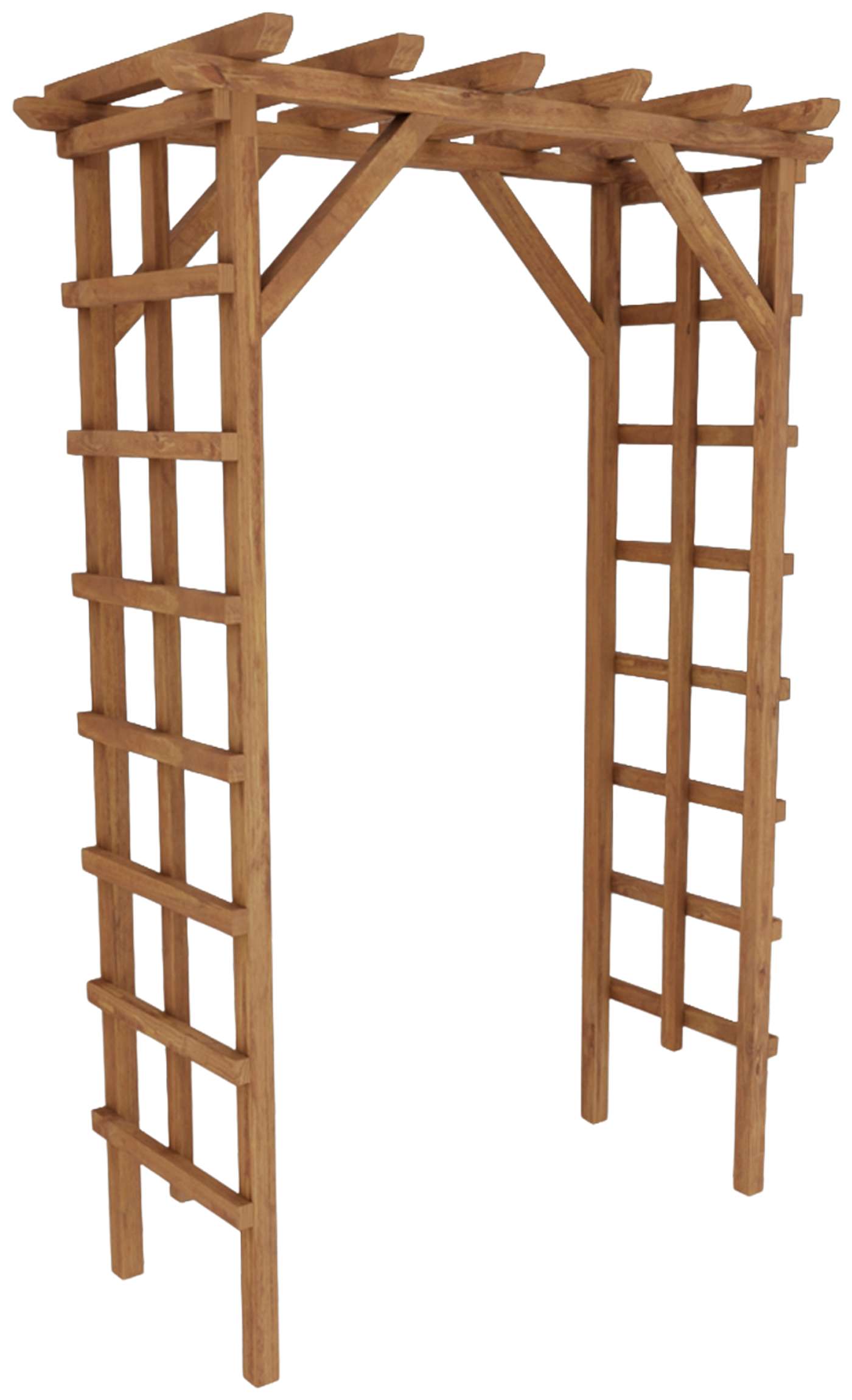 Садовые ворота натуральные коричневые, 210x140x69см (цвет коричневый)