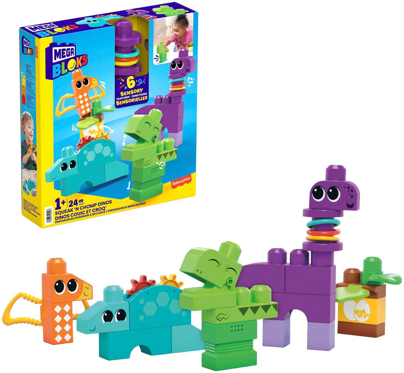 Mega Bloks Squeak 'N Chomp Dinos Hkn43