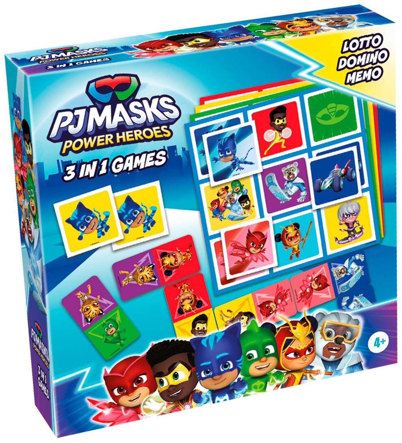 Тактическая настольная игра PJ Masks 3 в 1 Лото, Домино, Памятка