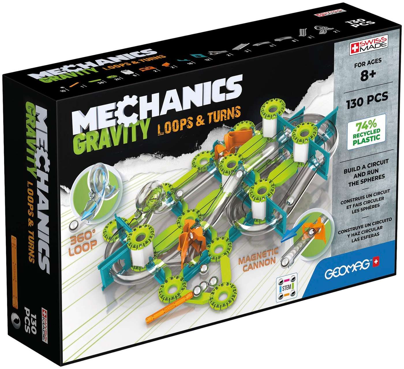 Geomag Mechanics Gravity Curves and Turns Магнитный конструктор из 130 деталей