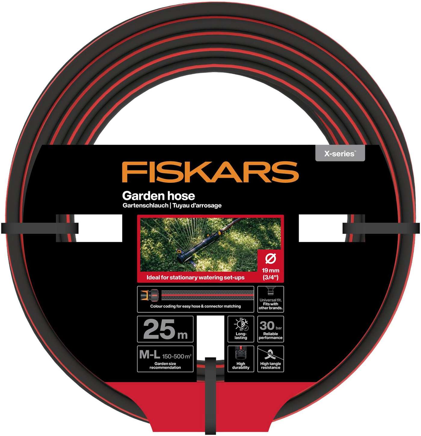 Садовый шланг Fiskars 19 мм (3 / 4 дюйма), 25 м, серия X