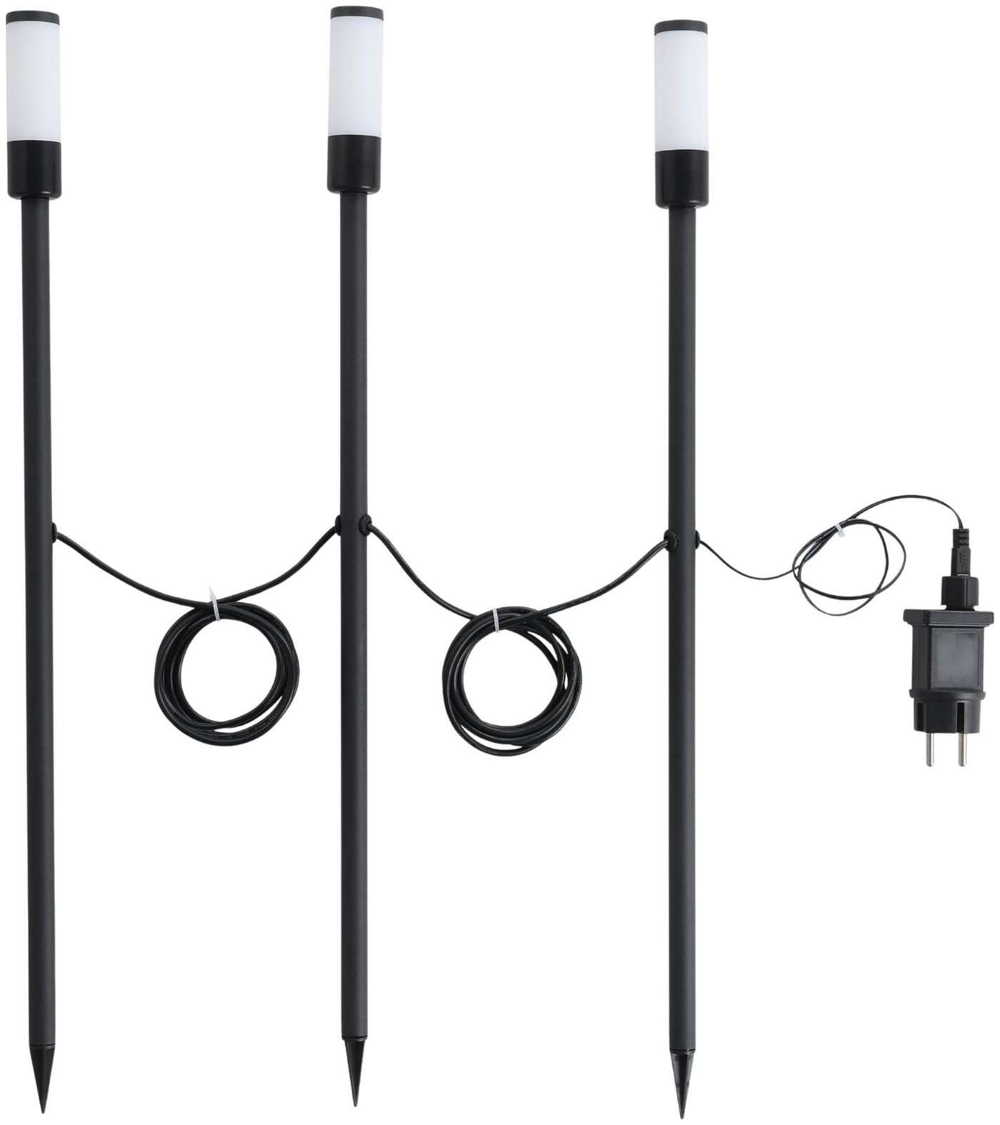 Eglo Zancaro 1 Декоративная лампа с заземляющим шипом, 3 предмета, 3x1 Вт LED RGB, черный IP44
