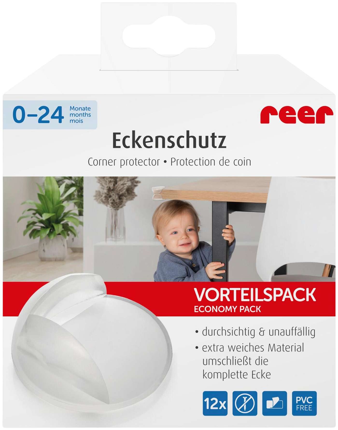 Защитные уголки Reer 12 шт, прозрачные