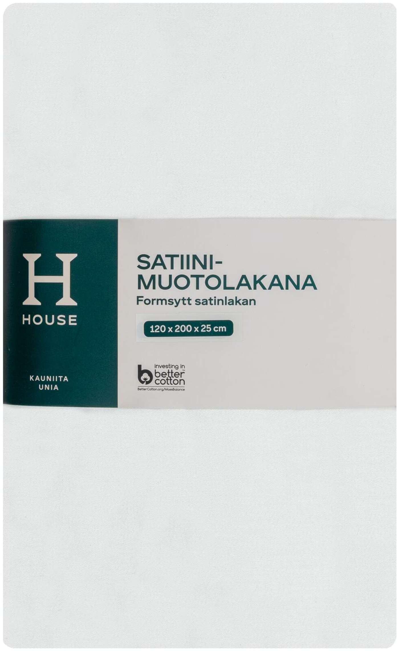 Простынь House из сатина 120х200х25 см белая (цвет Белый)