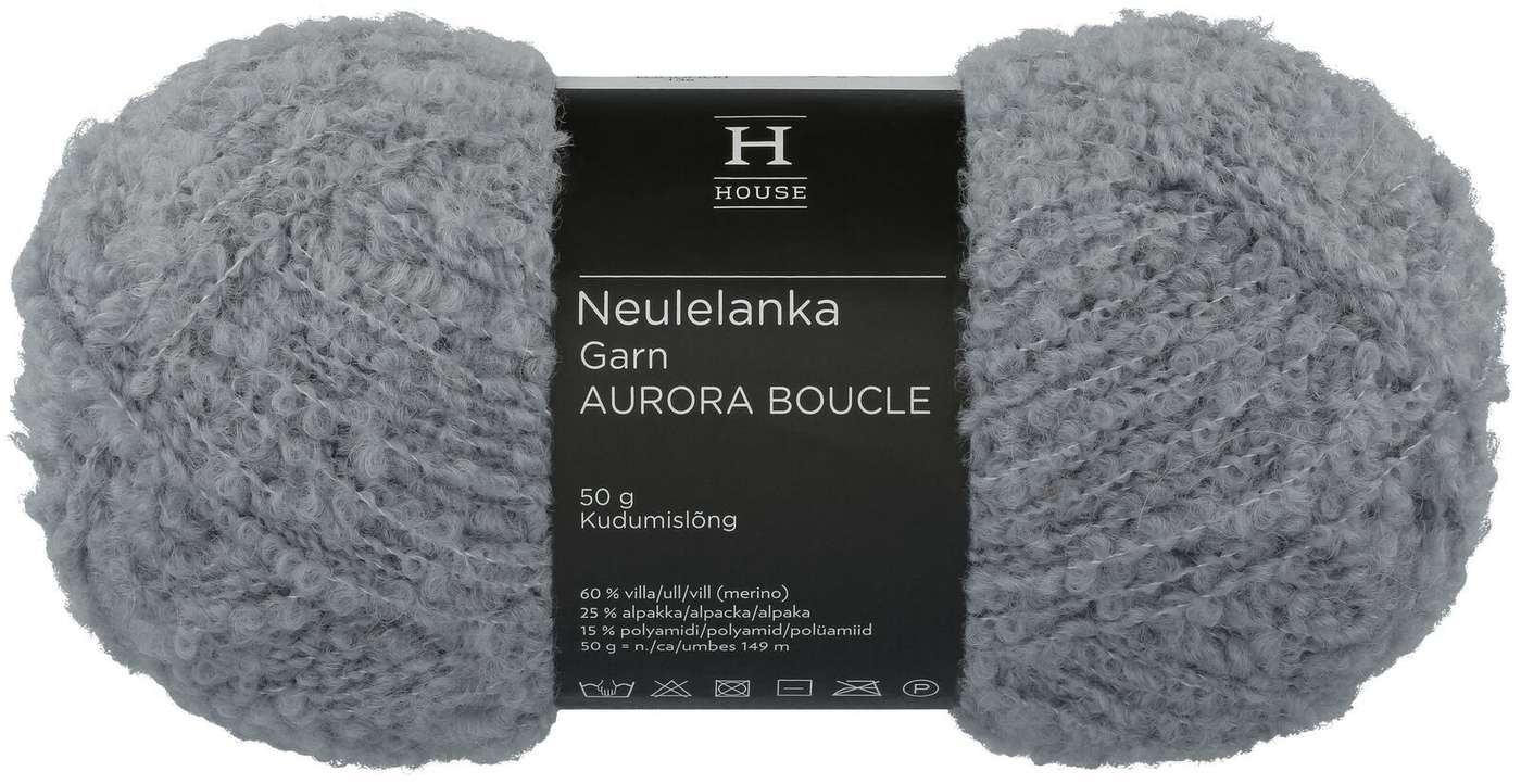 Нитка домашняя Aurora Boucle 50 г серая 14221 (цвет серый)