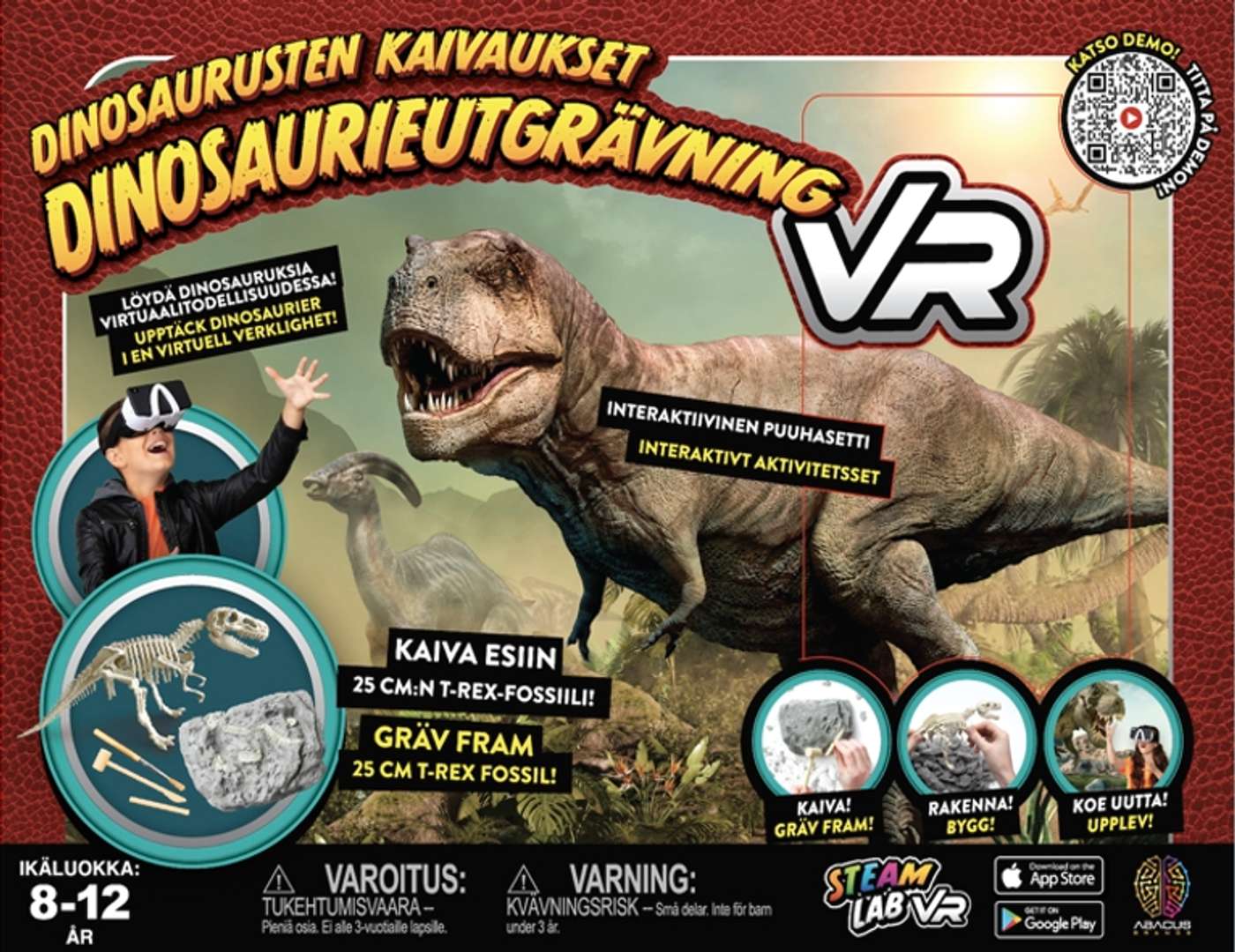 Интерактивный деревянный набор Abacus VR Dino Dig