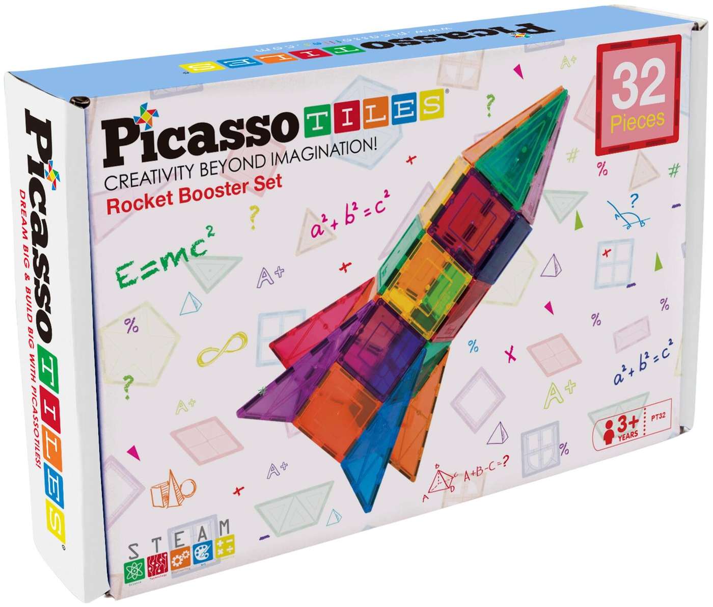 Магнитный конструктор PicassoTiles Rocket Booster, 32 предмета