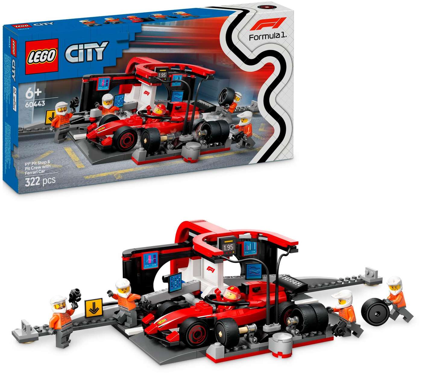 LEGO® City (60443) Пит-стоп F1® и пит-стоп на автомобиле Ferrari