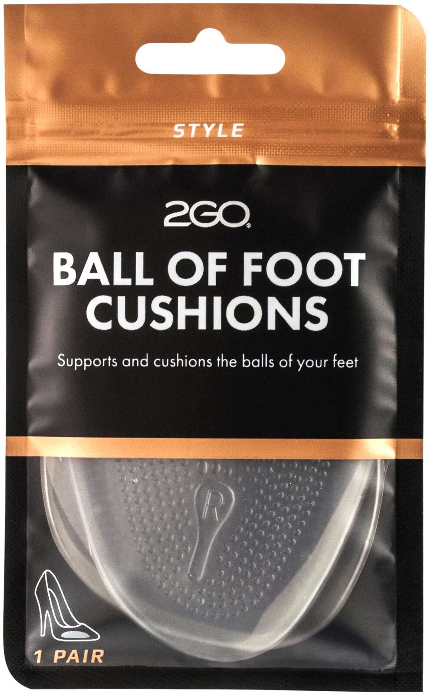 2GO Амортизирующий гель для пятки Ball of Foot, один размер