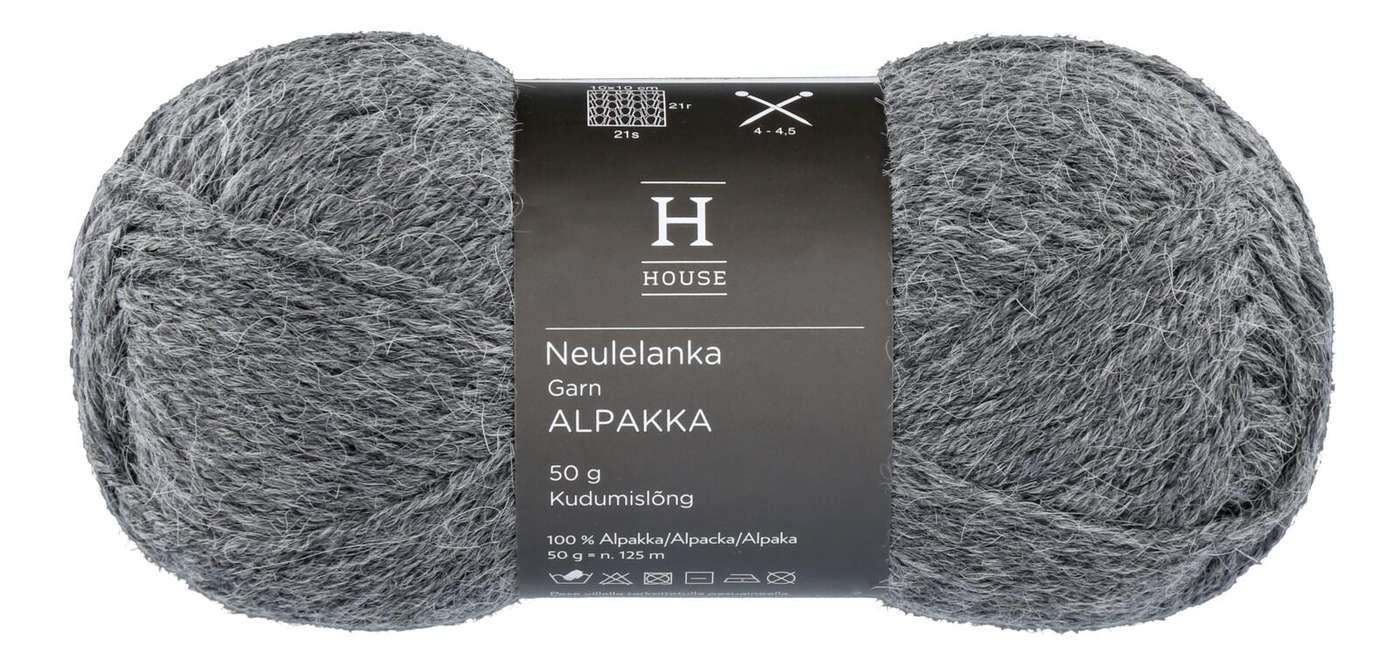 Пряжа для домашнего вязания Альпака 710234 50 г Dark Grey 1026 (цвет темно-серый)