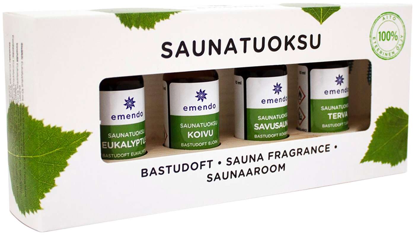 Emendo 4x10ml Ароматы для сауны на деревянной подставке (цвет 2105)