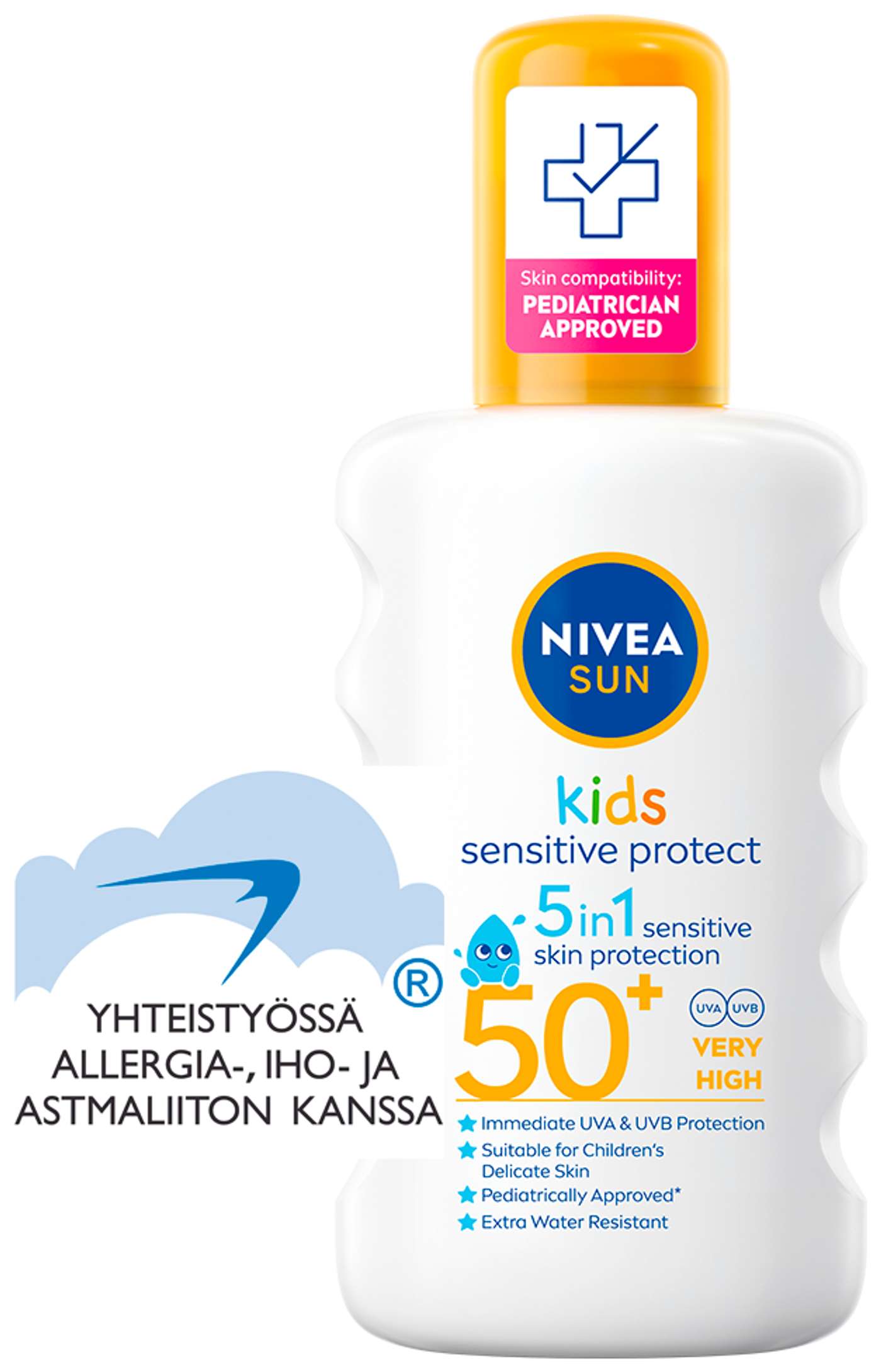 NIVEA SUN 200 мл Kids Sensitive Protect Sun Spray SK50 + солнцезащитный спрей