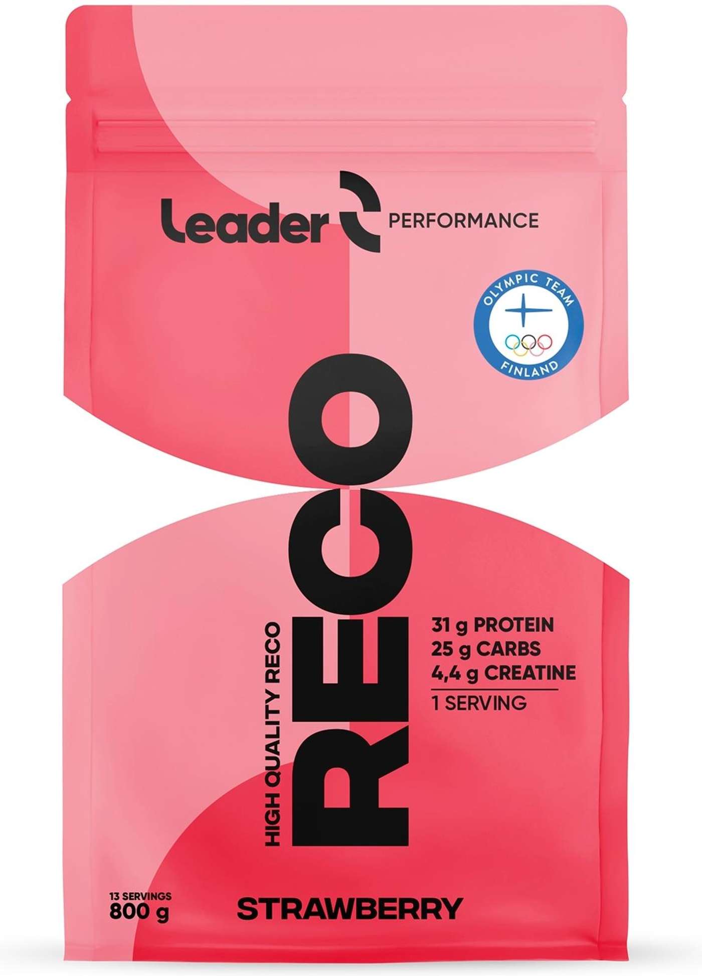 Белково-углеводный порошок Leader Performance Reco со вкусом клубники 800 г
