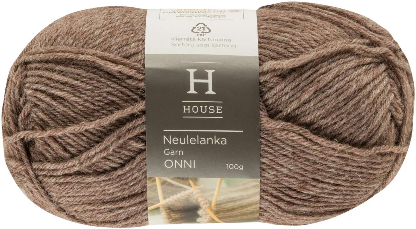 Пряжа для домашнего вязания Onni 100 г Sand Brown 1367 (цвет песочно-коричневый)