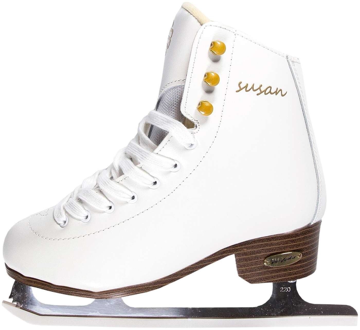 Фигурные коньки Brand Sports Susan (размер 33, цвет Белый золотой)