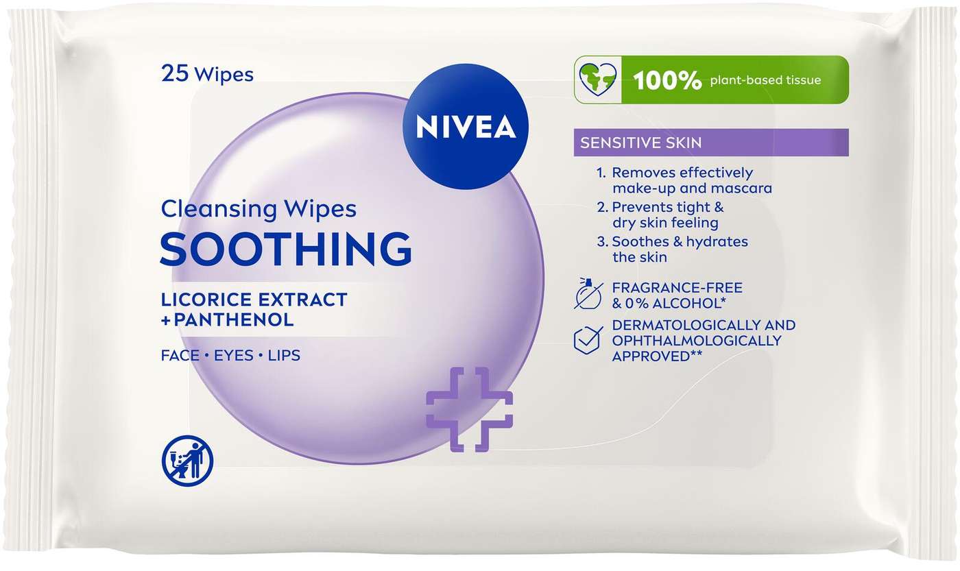 NIVEA 25 шт. Очищающие салфетки Daily Essentials для чувствительной кожи