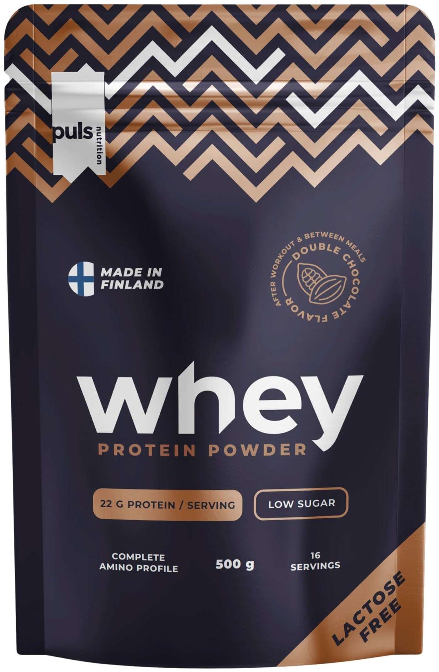 Протеиновый порошок PULS Nutrition WHEY с двойным шоколадом, 500 г, без лактозы, для домашнего использования