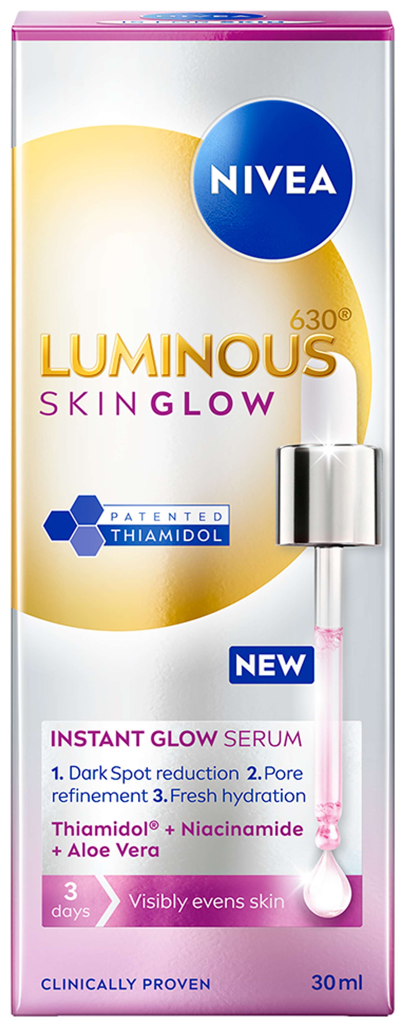 Nivea Luminous 30ml Skin Glow Instant Glow Serum сыворотка для лица