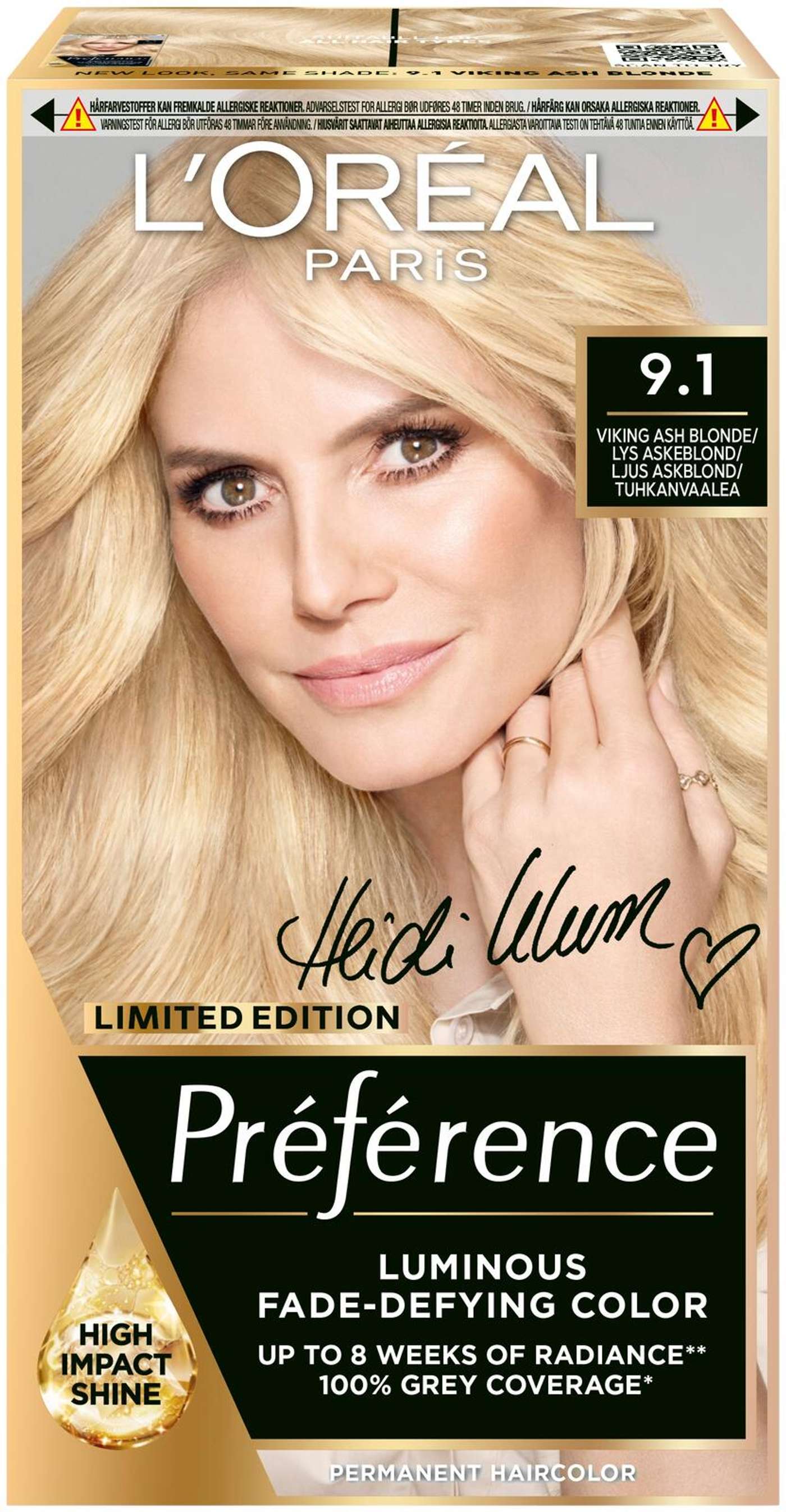 L'Oréal Paris Préférence Стойкая краска для нормальных волос 9. 1 Viking Ash Blonde 1 шт. (цвет Викинг Пепельный Блонд)