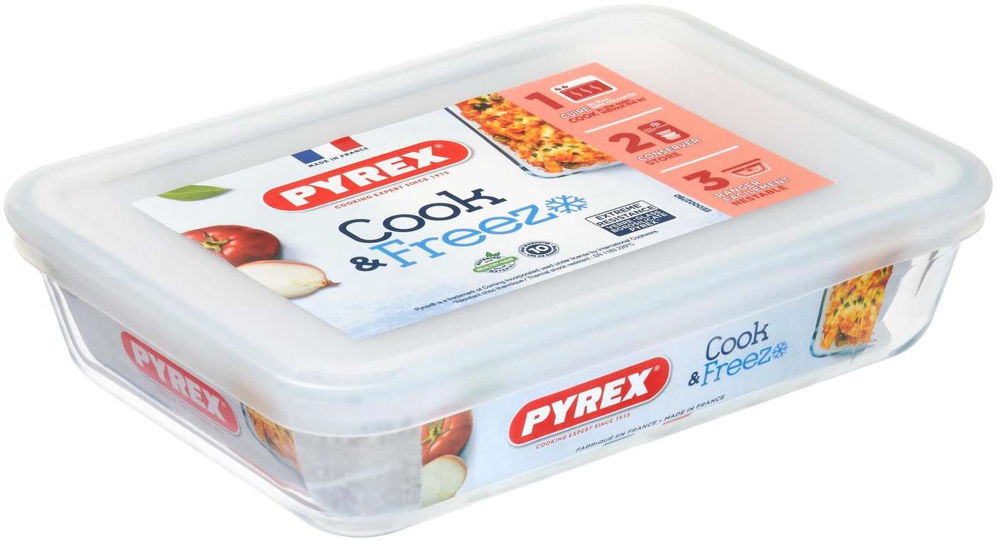 Стеклянная посуда Pyrex Cook & Freeze с крышкой 19х14см. (цвет Прозрачный)