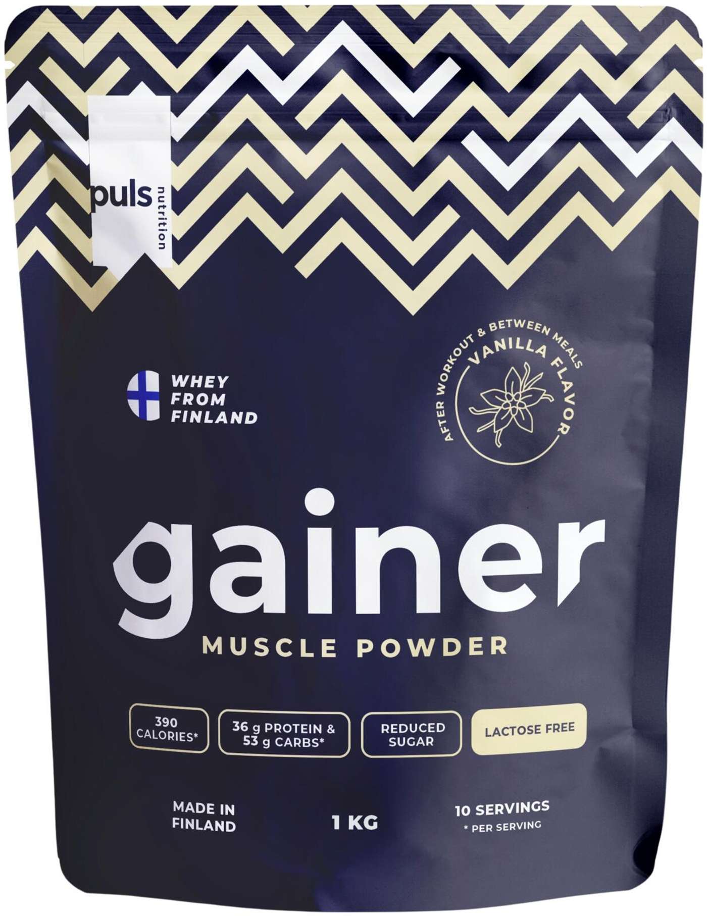 PULS Gainer порошок для мышц, порошок для питья, ванильный, 1 кг.