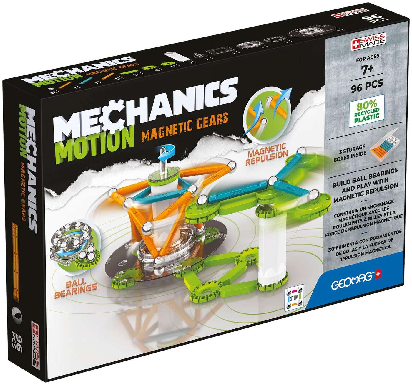 Geomag Mechanics Motion Магнитные шестерни 2 шт. Магнитный конструктор 96 деталей