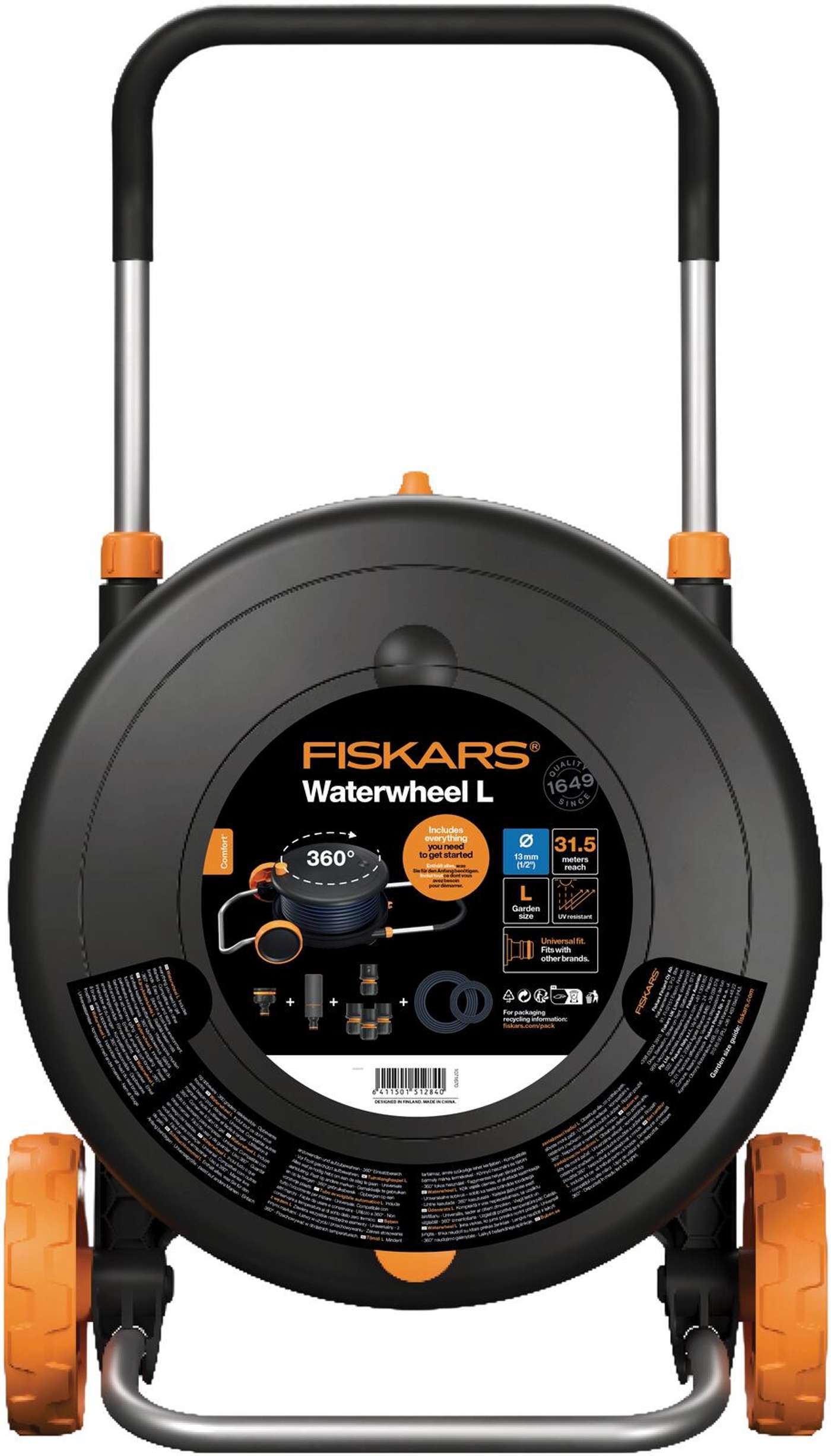 Змеевик для полива тележки Fiskars Comfort L 13мм 30м