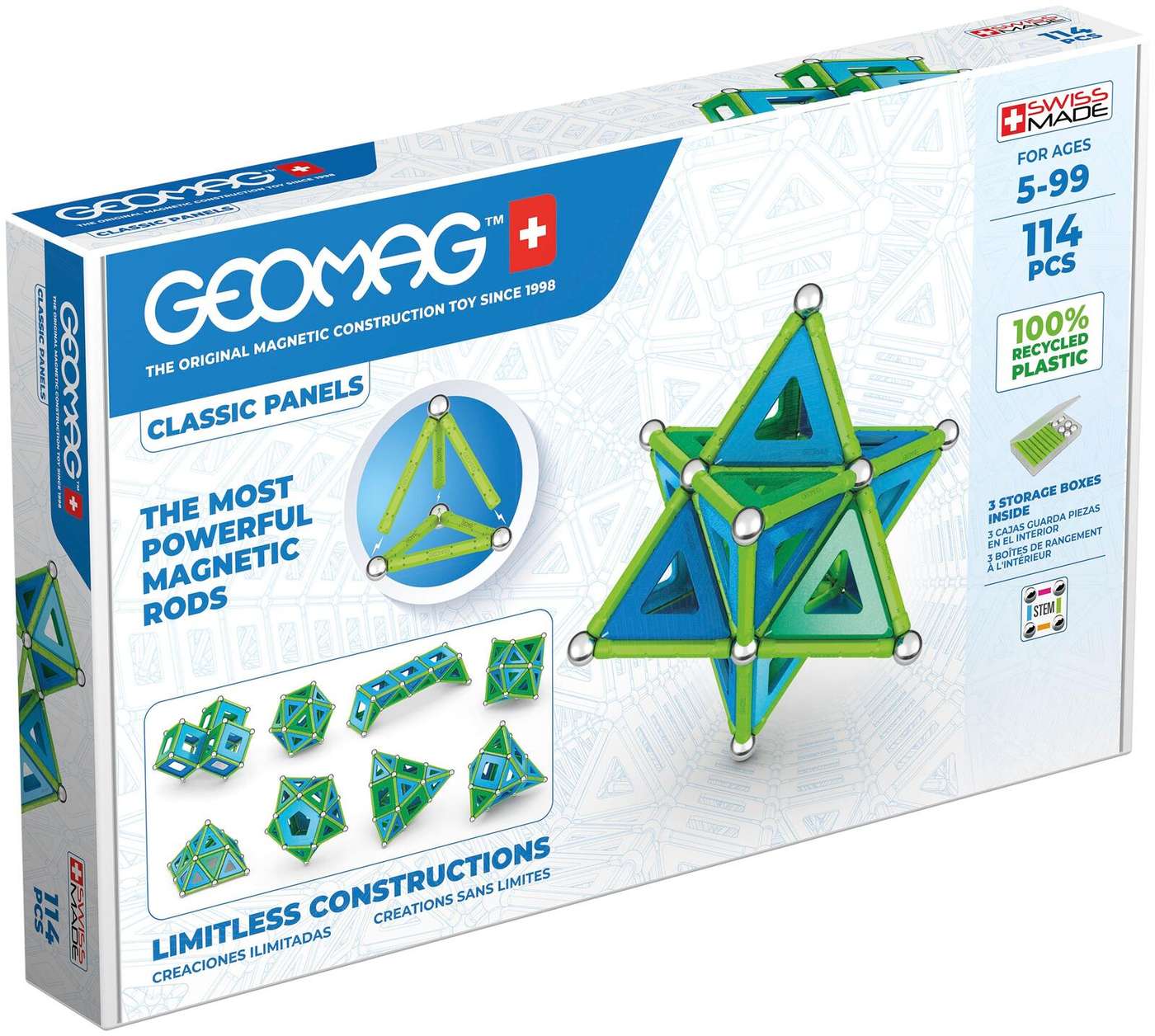 Магнитный конструктор Geomag Classic Panels, 114 деталей
