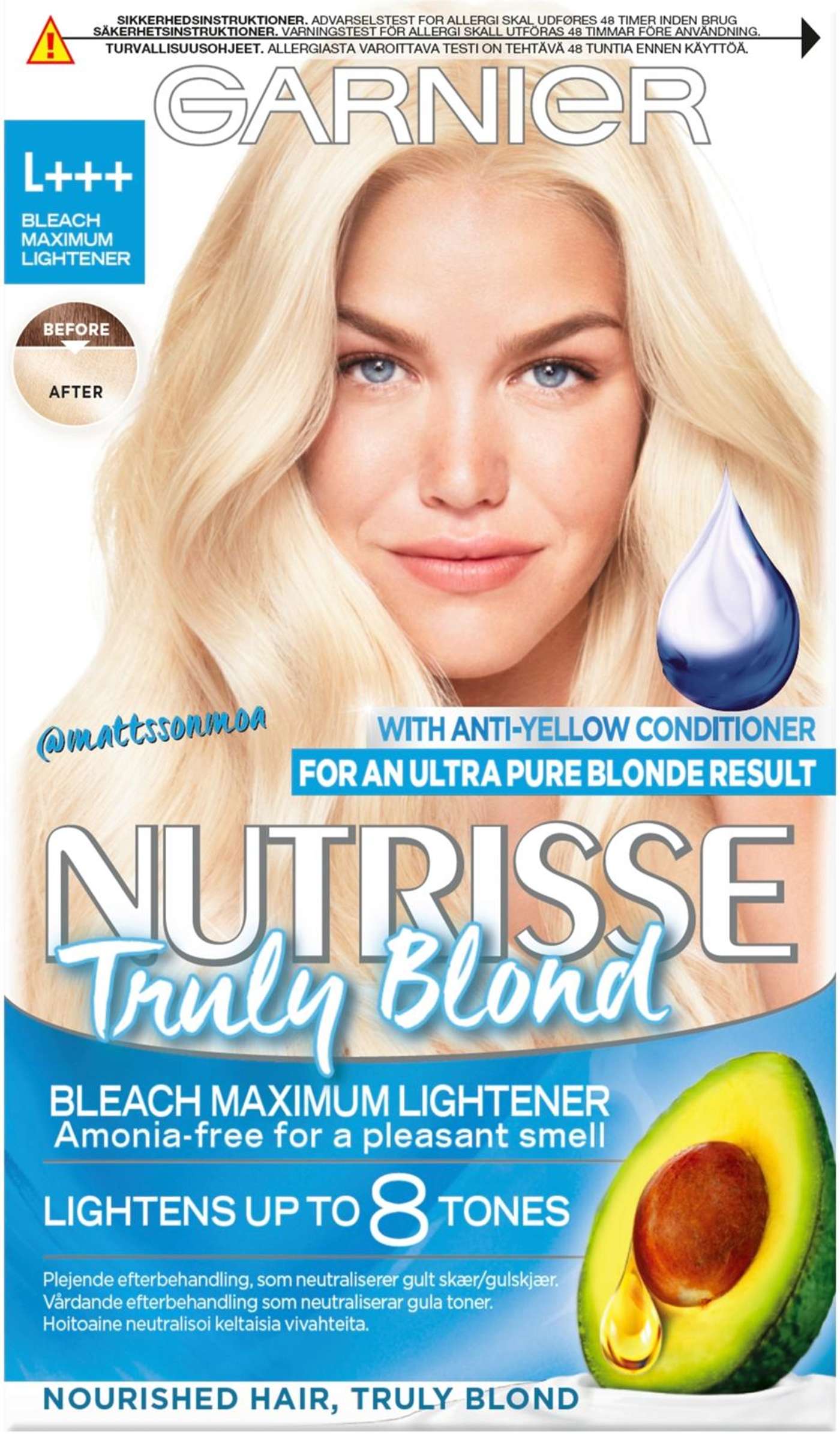 Garnier Nutrisse Ultra Bleach L + + + Bleach Maximum Lightener сильное осветление 1шт (цвет Максимальный осветлитель)