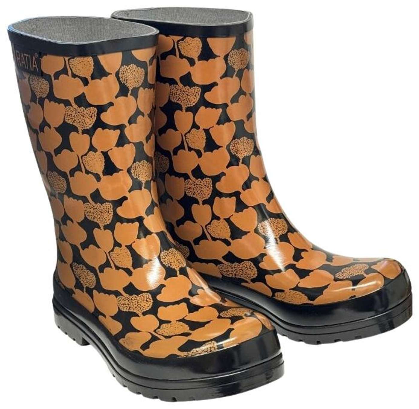 Женские резиновые сапоги Ratia Ulpukka Brown High (размер 36, цвет Черный / коричневый)