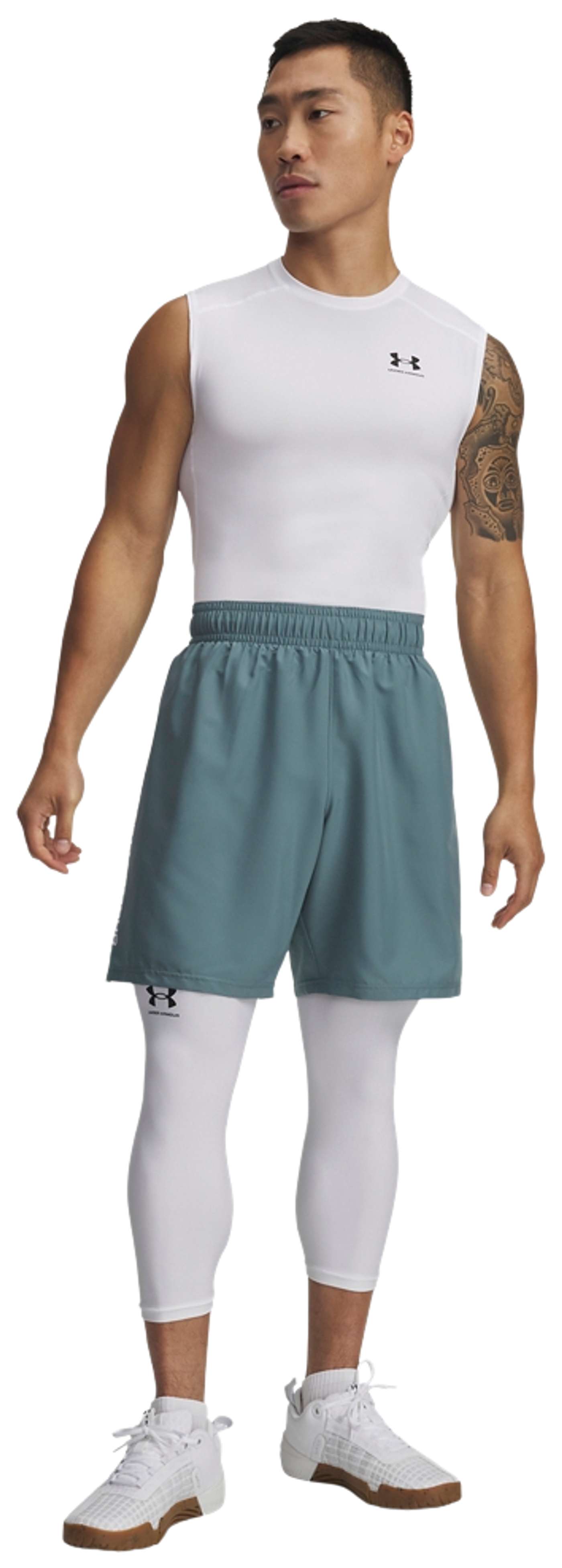 Мужские шорты для тренинга Under Armour из технической ткани с надписью 1383356 (размер М, цвет Джаспер Блю)