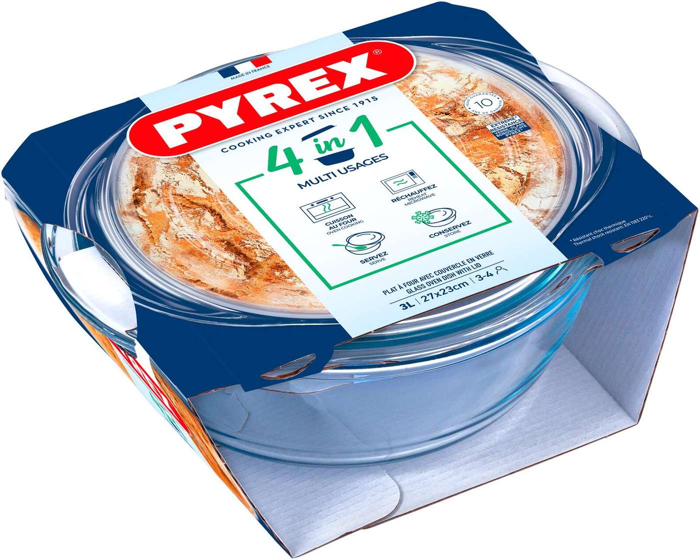 Стеклянная кастрюля из пирекса 2, 3 л с крышкой 0, 7 л.