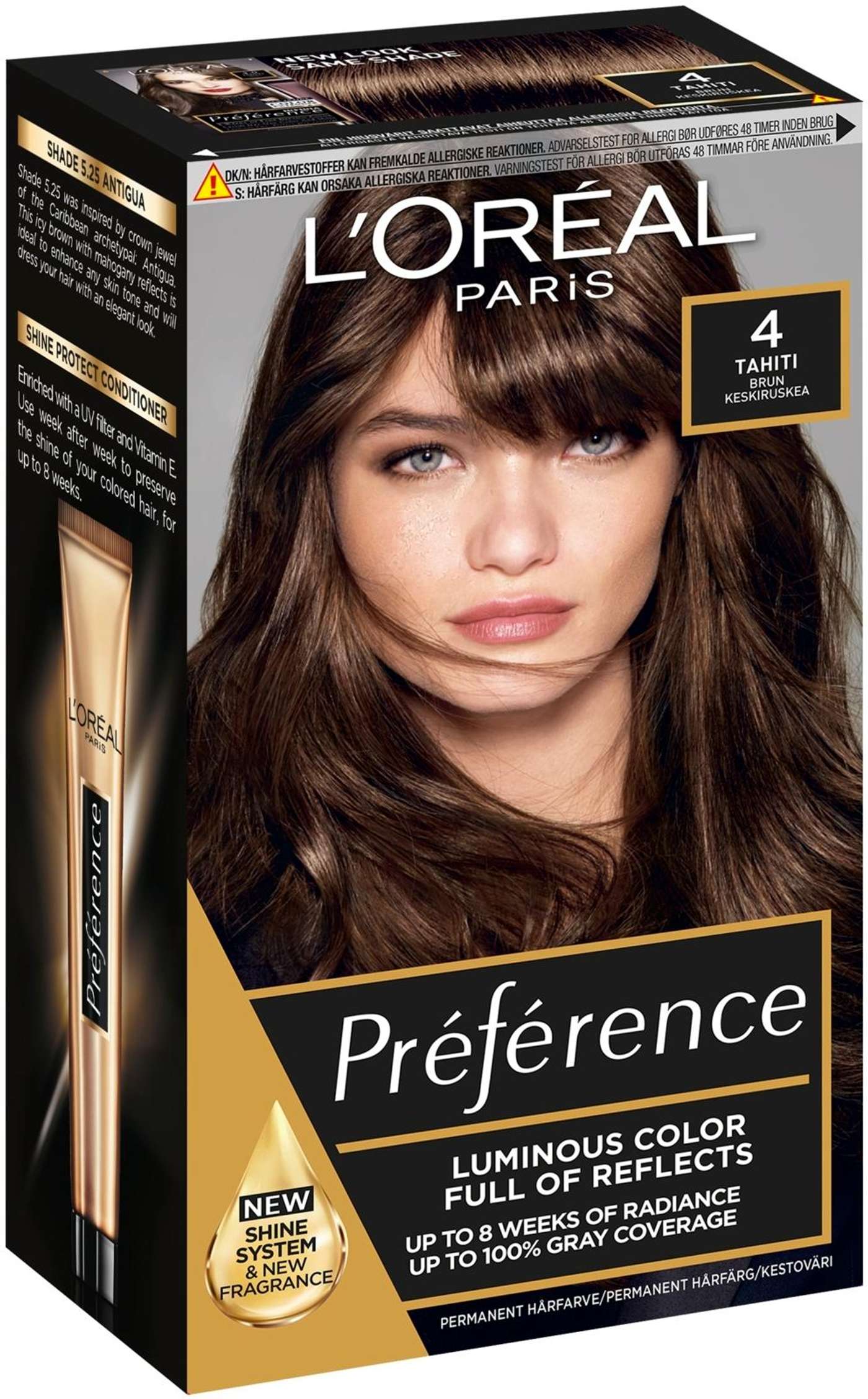 L'Oréal Paris Préférence 4 Tahiti Natural Brown Средне-коричневый перманентный цвет 1 шт. (цвет Таити Натуральный Коричневый)