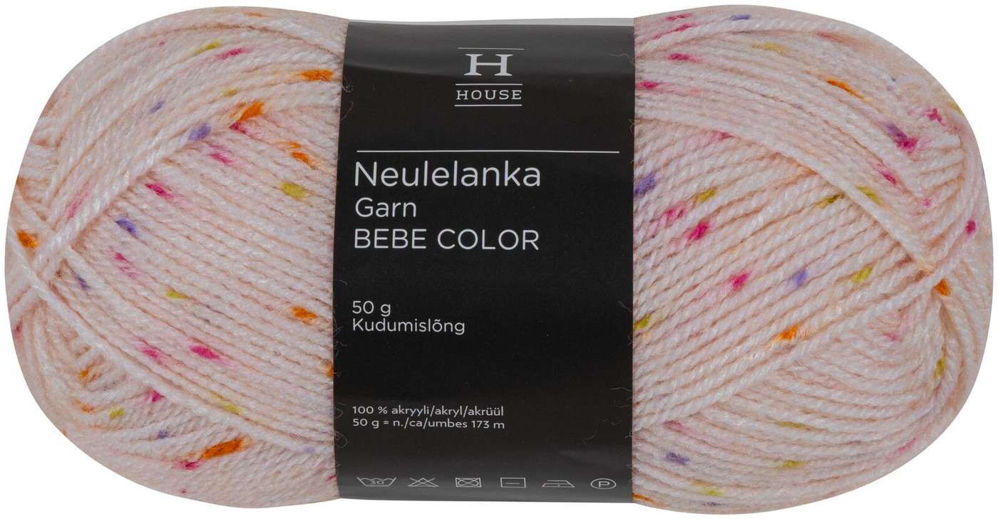 Домашняя пряжа Bebe Color 50 г розовый 31367 (цвет разноцветные точки / l.розовый)