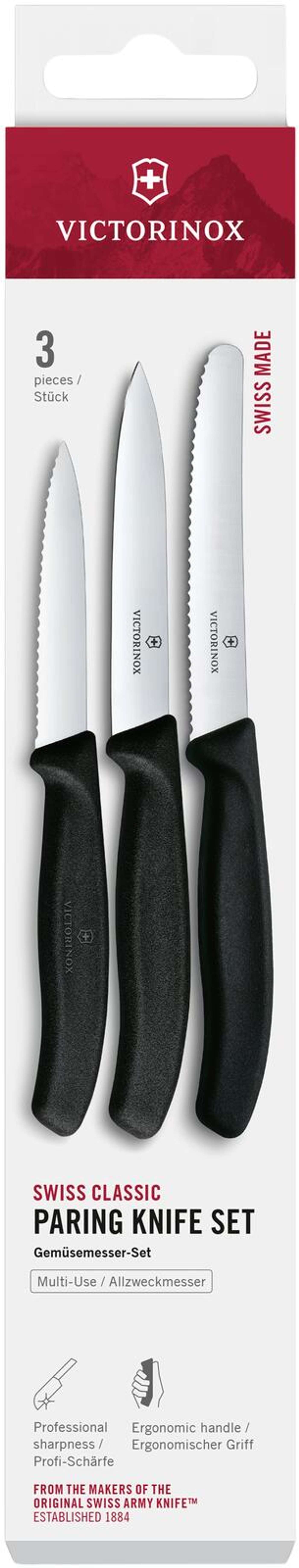 Набор маленьких ножей Victorinox 3 шт. черный (цвет черный)