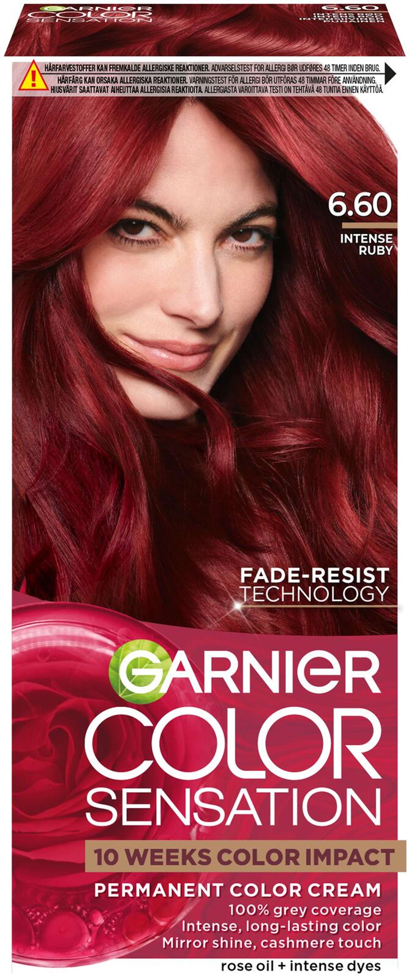 Garnier Color Sensation 6. 60 Intense Ruby Интенсивный красный перманентный цвет 1 шт. (цвет Интенсивный рубин)