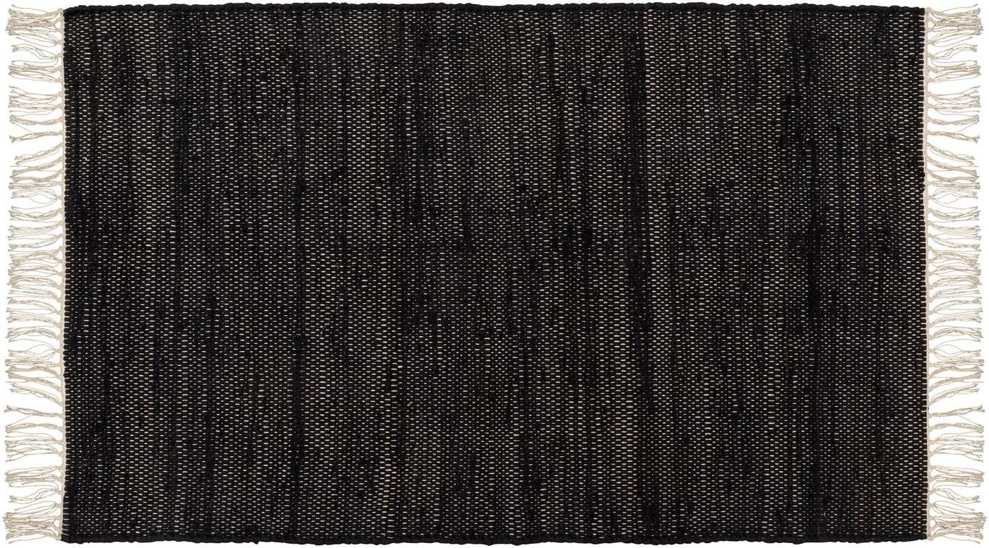 Домашний хлопковый ковер Thakurgaon 80 x 150 см черный (цвет черный уток / беловатая основа)