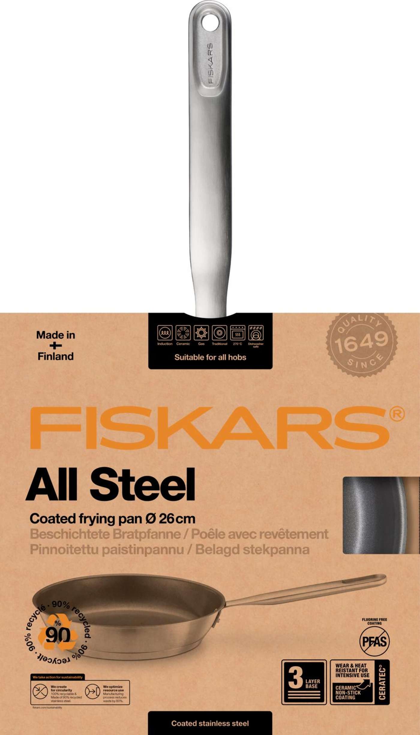 Сковорода Fiskars All Steel 26см
