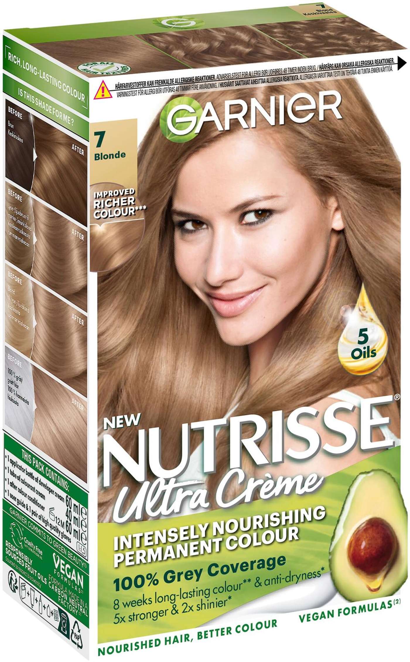 Garnier Nutrisse Ultra Creme 7. 0 Блонд Средне-русый перманентный цвет 1шт (цвет Блондинка)