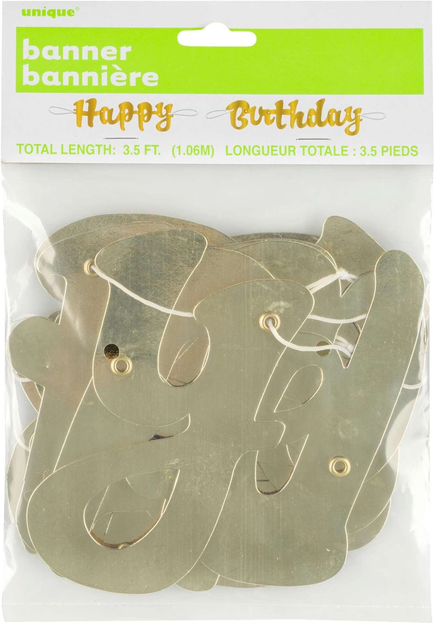 Лента Ilmapalokeskus Happy Birthday золотая 1, 07 м (цвет Золото)